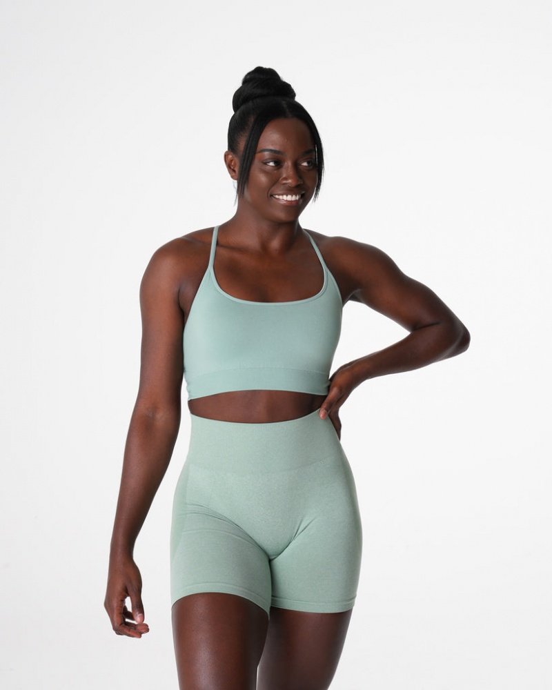 Women's NVGTN Invincible Seamless Sports Bras Olive Green | PDOA-81492