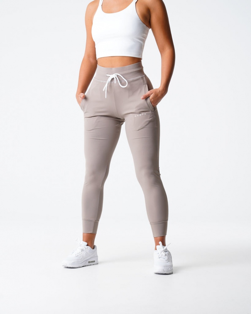 Women's NVGTN Joggers Grey Brown | MYRZ-08624