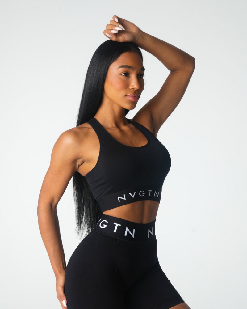 Women's NVGTN Legacy Sport Seamless Sports Bras Black | MHNY-41726