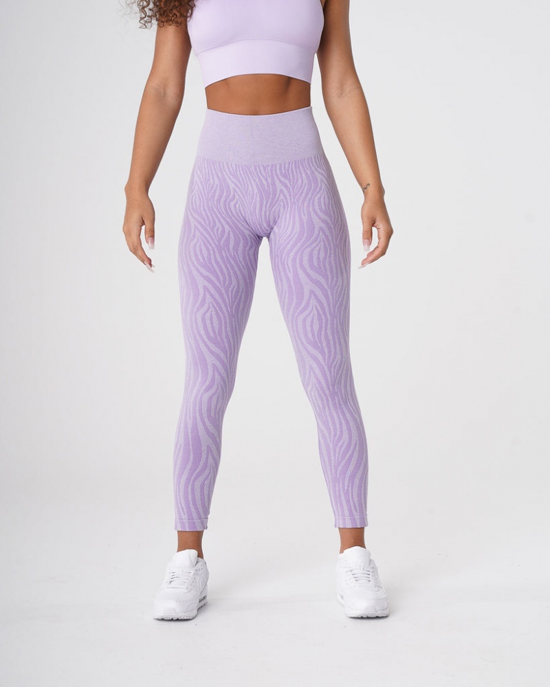 Women's NVGTN Leopard Seamless Leggings Purple | OICS-32019