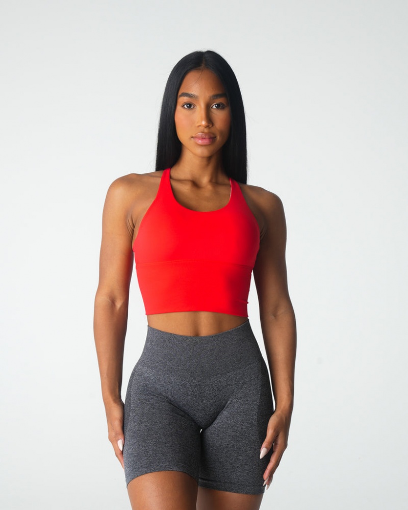 Women's NVGTN Matrix Sports Bras Deep Red | QRXG-03984