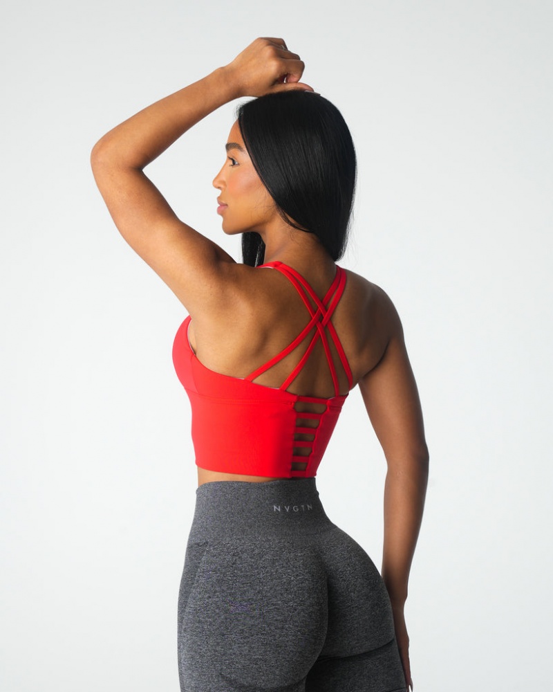 Women's NVGTN Matrix Sports Bras Deep Red | QRXG-03984