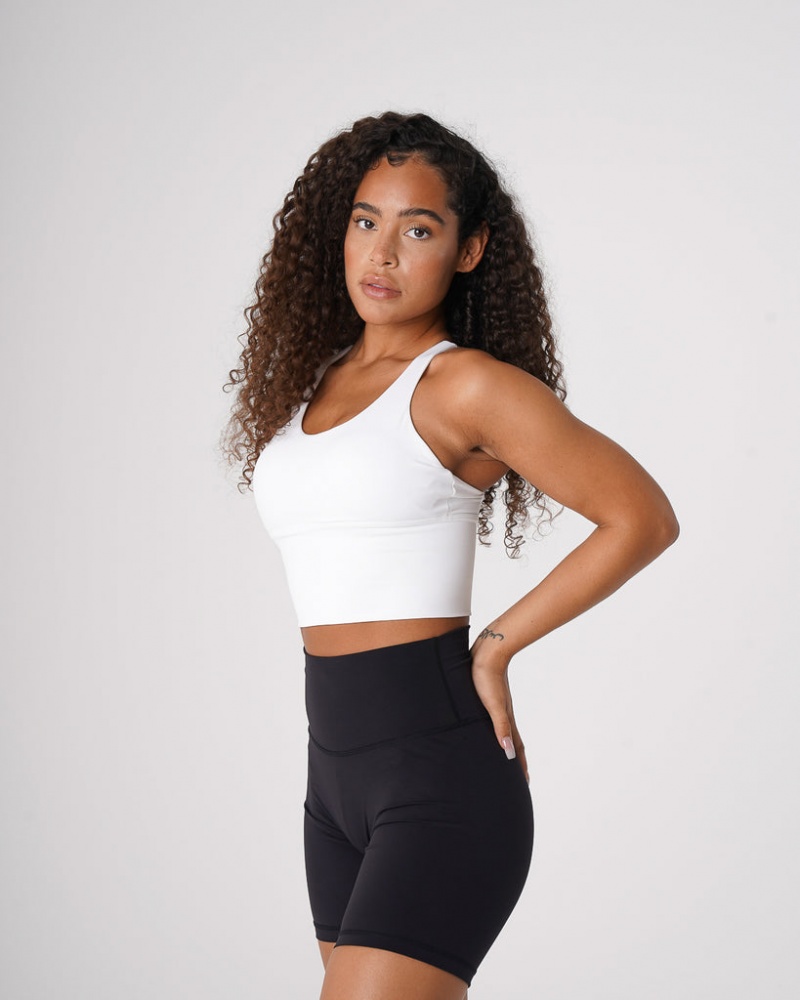 Women's NVGTN Matrix Sports Bras White | VTHM-80124