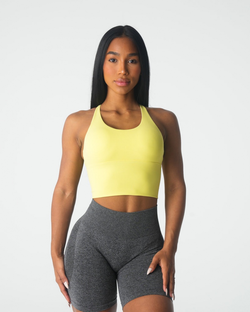 Women's NVGTN Matrix Sports Bras Yellow | XWOY-86093