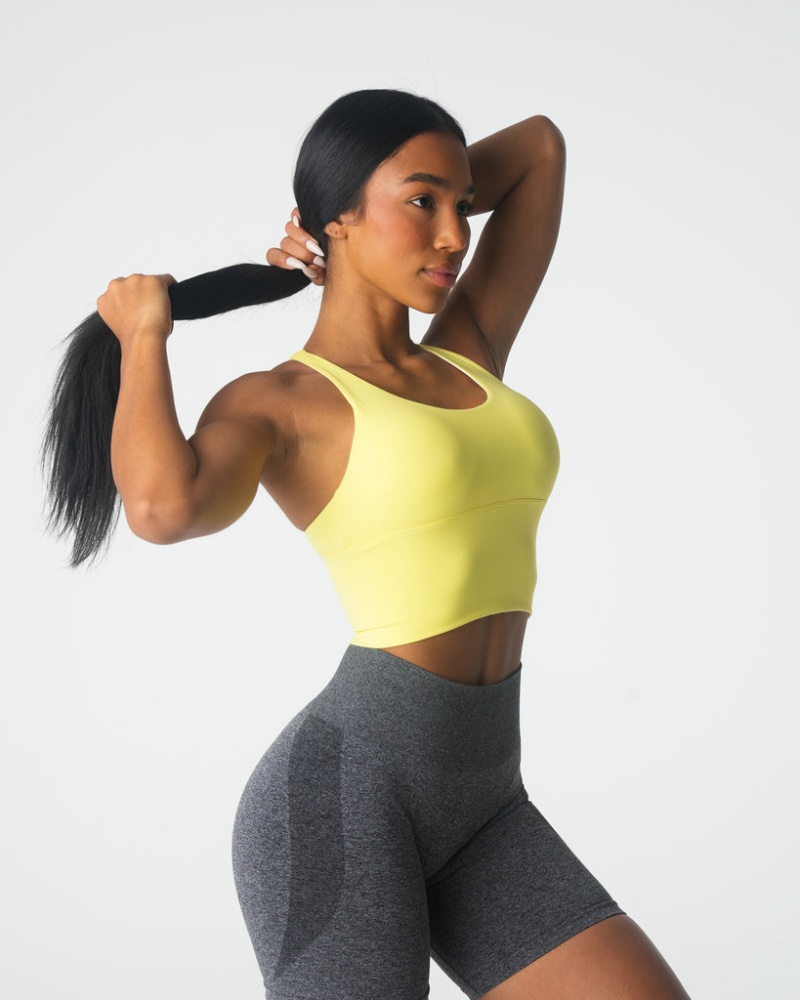 Women's NVGTN Matrix Sports Bras Yellow | XWOY-86093