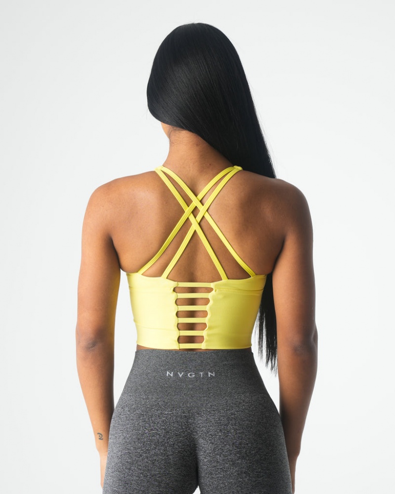 Women's NVGTN Matrix Sports Bras Yellow | XWOY-86093