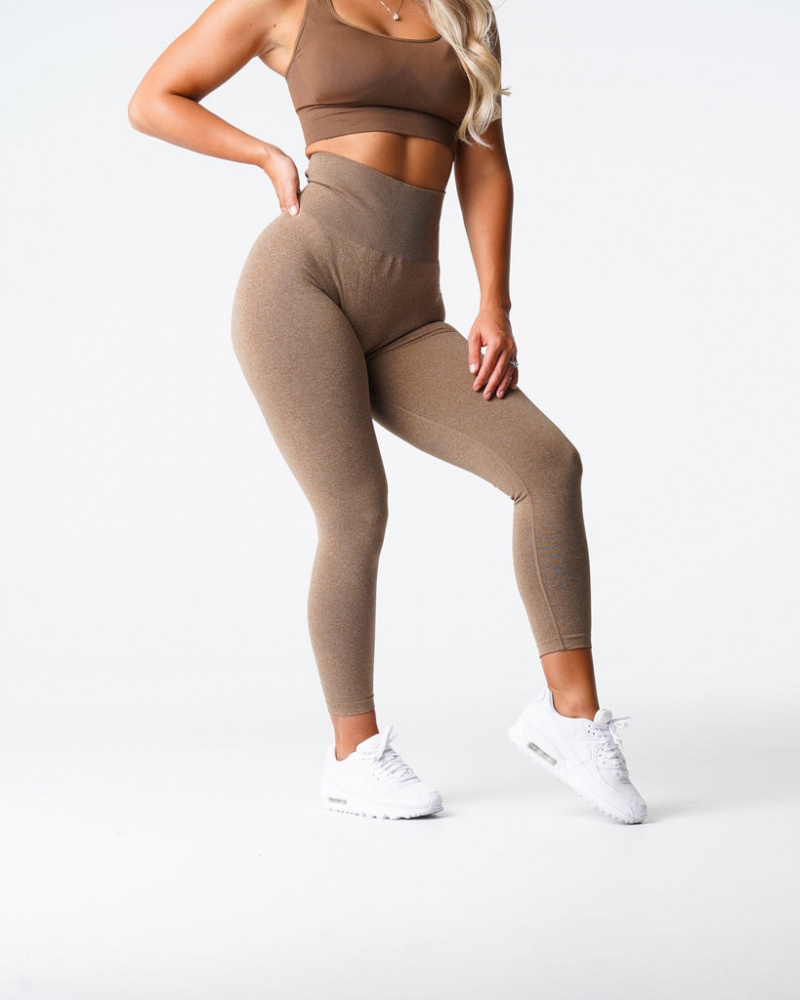 Women's NVGTN NV Seamless Leggings Beige | KVEM-73584