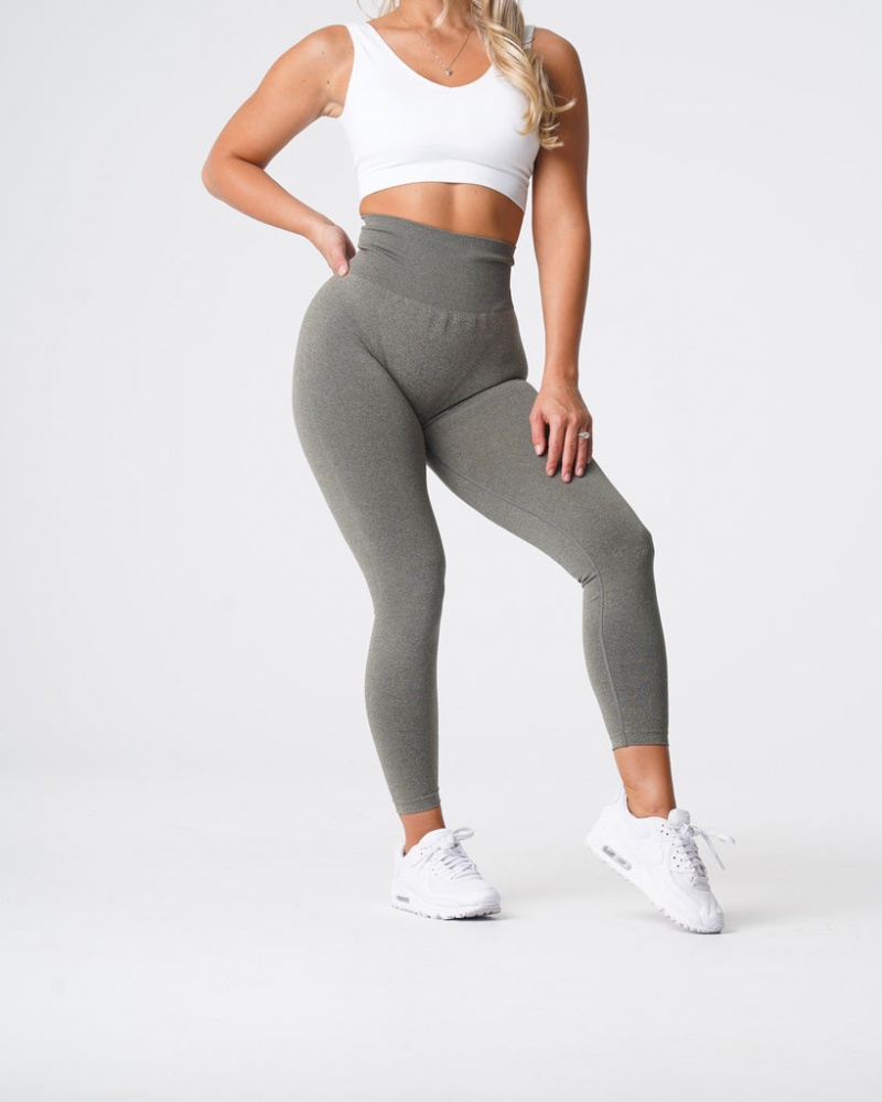 Women's NVGTN NV Seamless Leggings Khaki Green | DPRC-96580