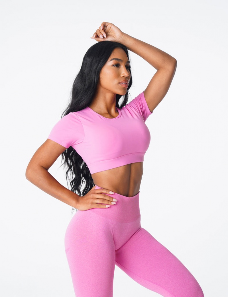 Women's NVGTN Open Back Sports Bras Pink | UNDX-16952