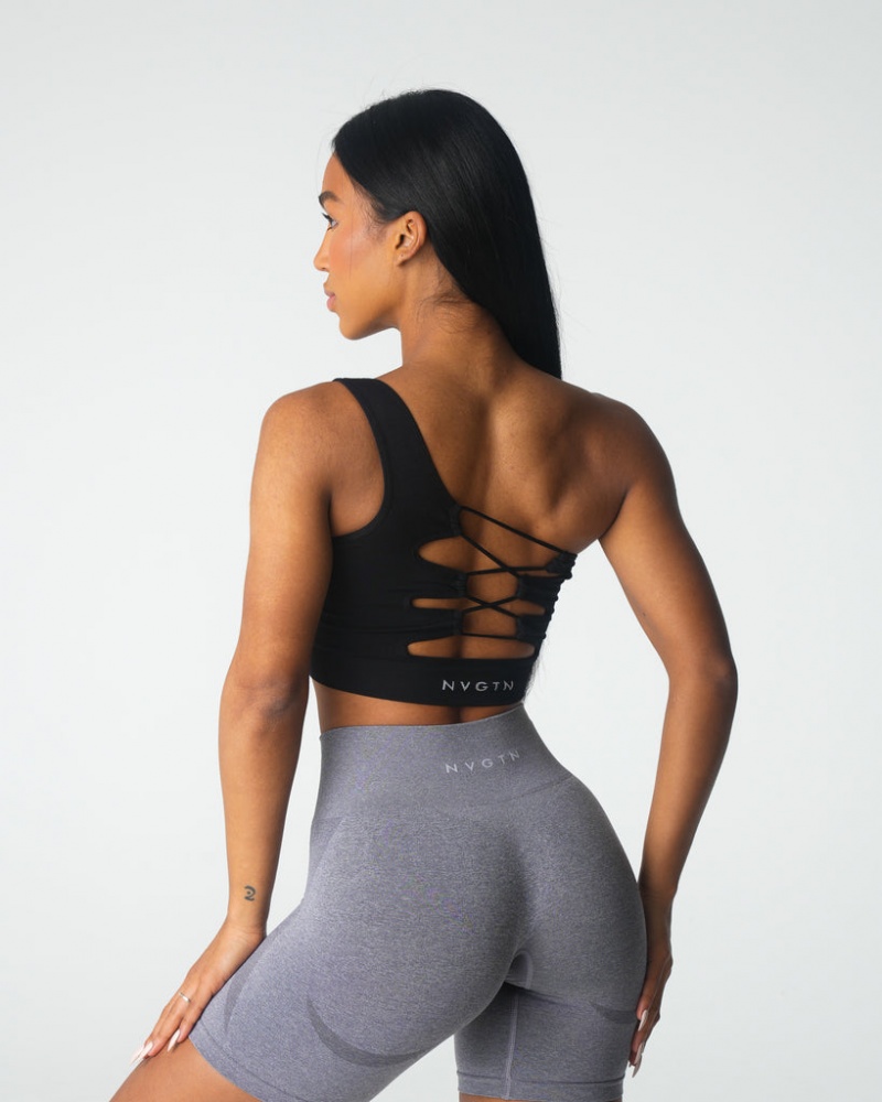 Women's NVGTN Passion Seamless Sports Bras Black | VQJX-09563