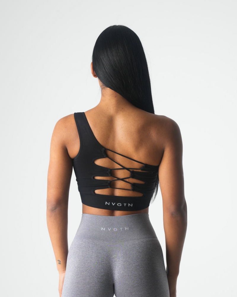 Women's NVGTN Passion Seamless Sports Bras Black | VQJX-09563