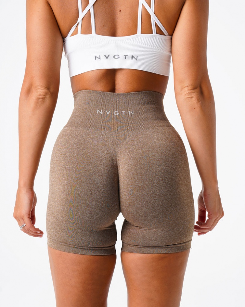 Women's NVGTN Pro Seamless Shorts Beige | ZJKM-81439