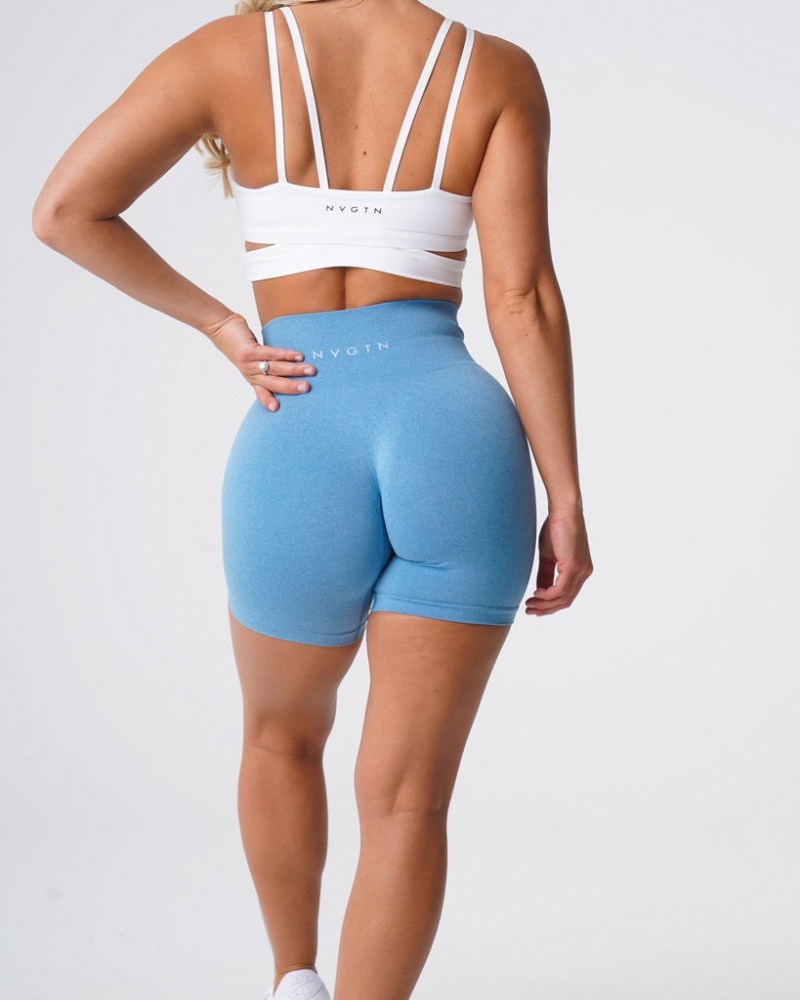 Women's NVGTN Pro Seamless Shorts Blue | KCQJ-91724