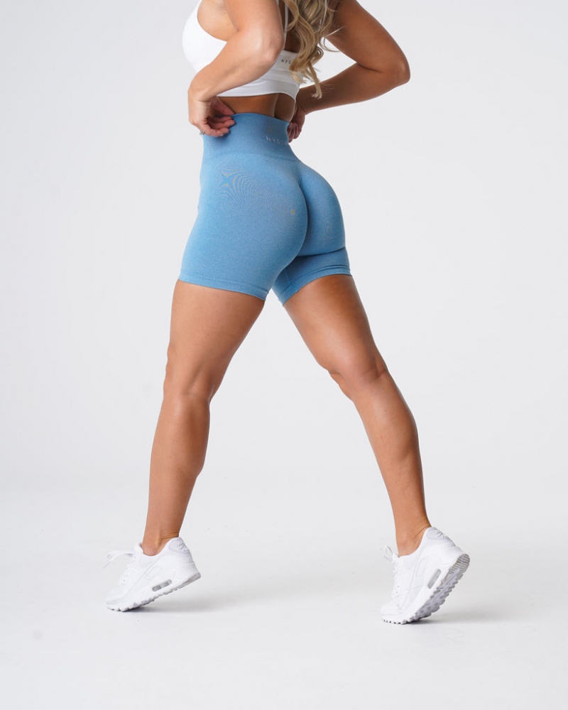 Women's NVGTN Pro Seamless Shorts Blue | KCQJ-91724