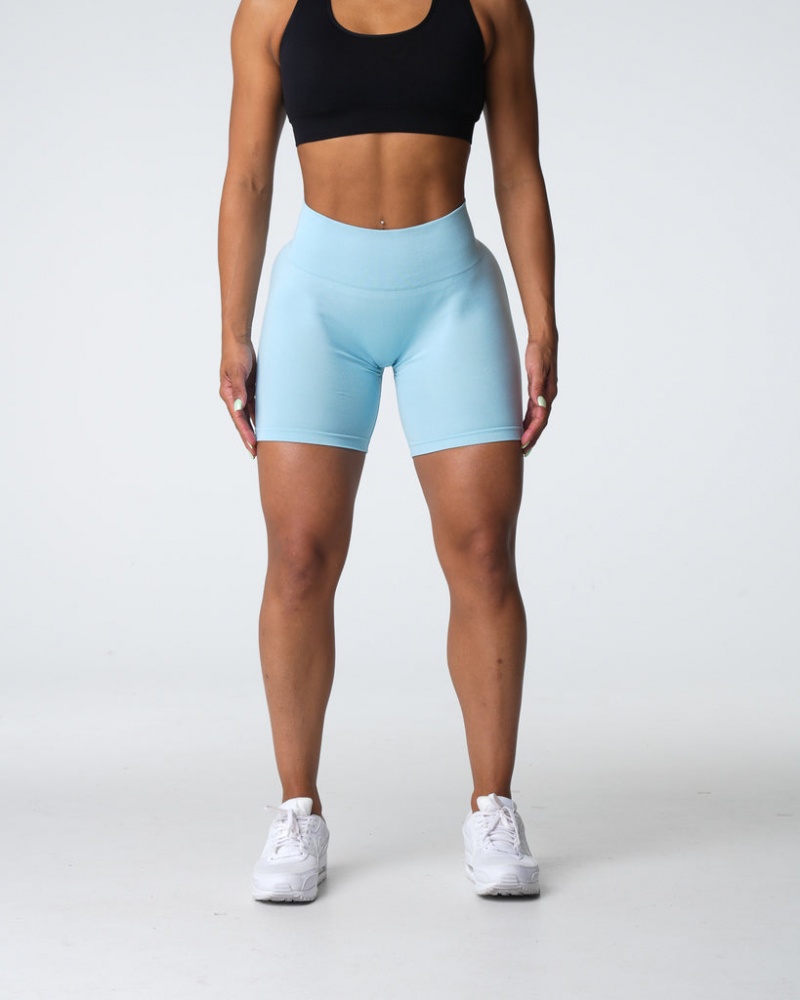 Women's NVGTN Pro Seamless Shorts Blue | NEAY-86791