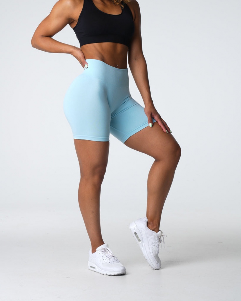 Women's NVGTN Pro Seamless Shorts Blue | NEAY-86791