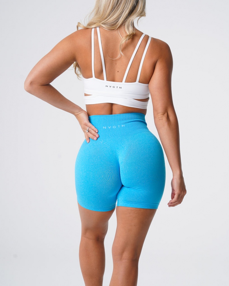 Women's NVGTN Pro Seamless Shorts Blue | VURW-74183