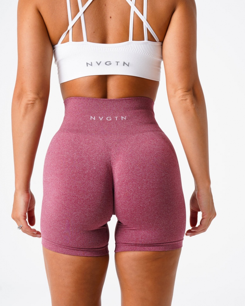 Women's NVGTN Pro Seamless Shorts Burgundy | TXDP-30926