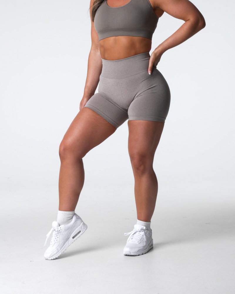 Women's NVGTN Pro Seamless Shorts Grey Brown | XZWV-08914