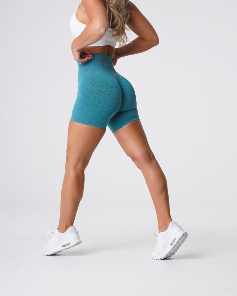 Women's NVGTN Pro Seamless Shorts Turquoise | UXFD-38290