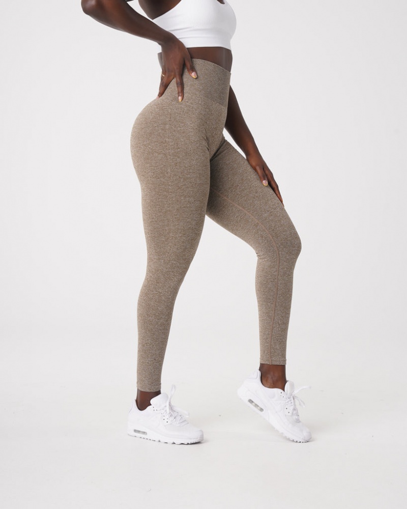 Women's NVGTN Scrunch Seamless Leggings Beige | FIHQ-12084