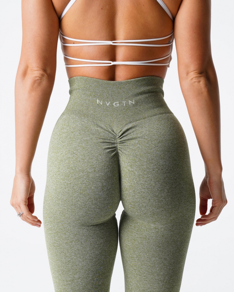 Women's NVGTN Scrunch Seamless Leggings Green | KXBU-53187