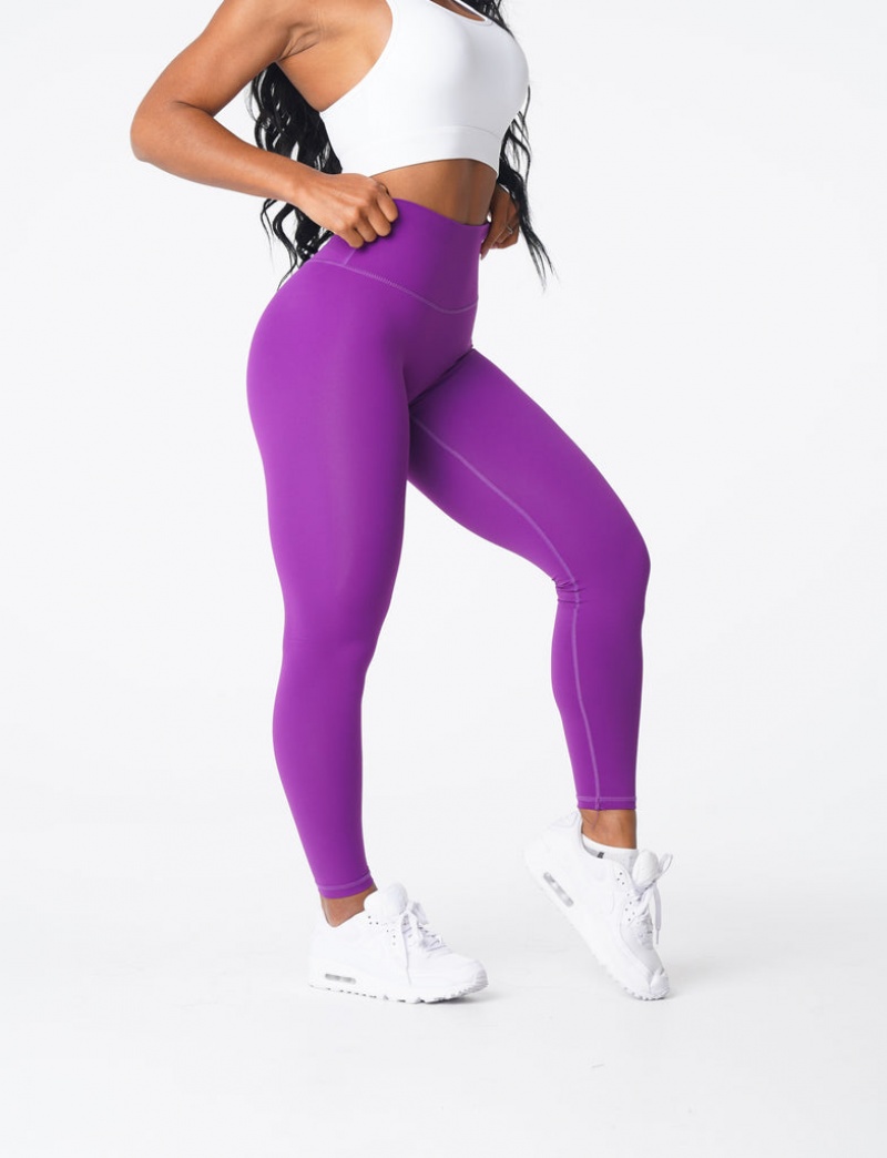 Women's NVGTN Scrunch Seamless Leggings Purple | OFGP-23501