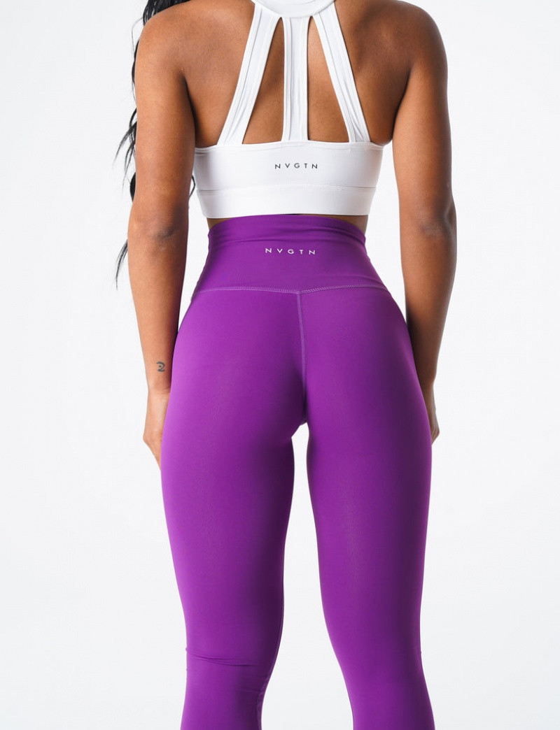 Women's NVGTN Scrunch Seamless Leggings Purple | OFGP-23501