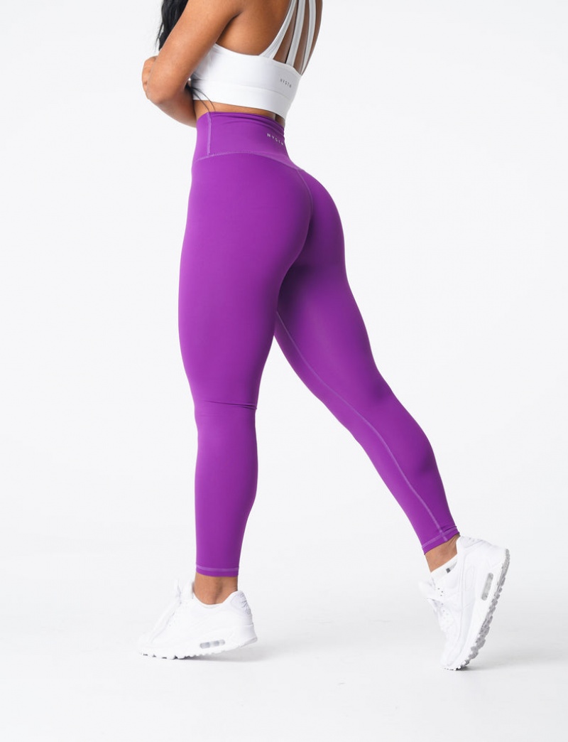 Women's NVGTN Scrunch Seamless Leggings Purple | OFGP-23501