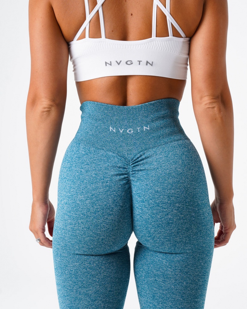 Women's NVGTN Scrunch Seamless Leggings Turquoise | DPJV-96075