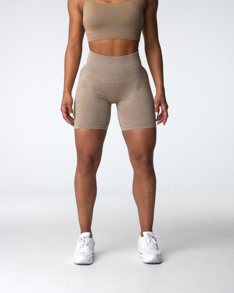 Women's NVGTN Scrunch Seamless Shorts Beige | KNFD-25637