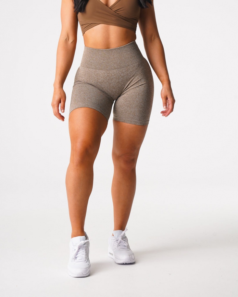 Women's NVGTN Scrunch Seamless Shorts Beige | AQNT-92308