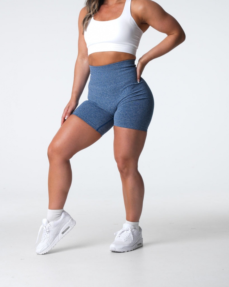 Women's NVGTN Scrunch Seamless Shorts Blue | TPLB-10785