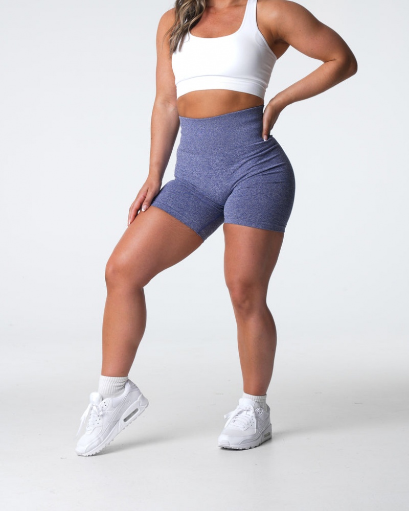 Women's NVGTN Scrunch Seamless Shorts Blue | TGAU-67198