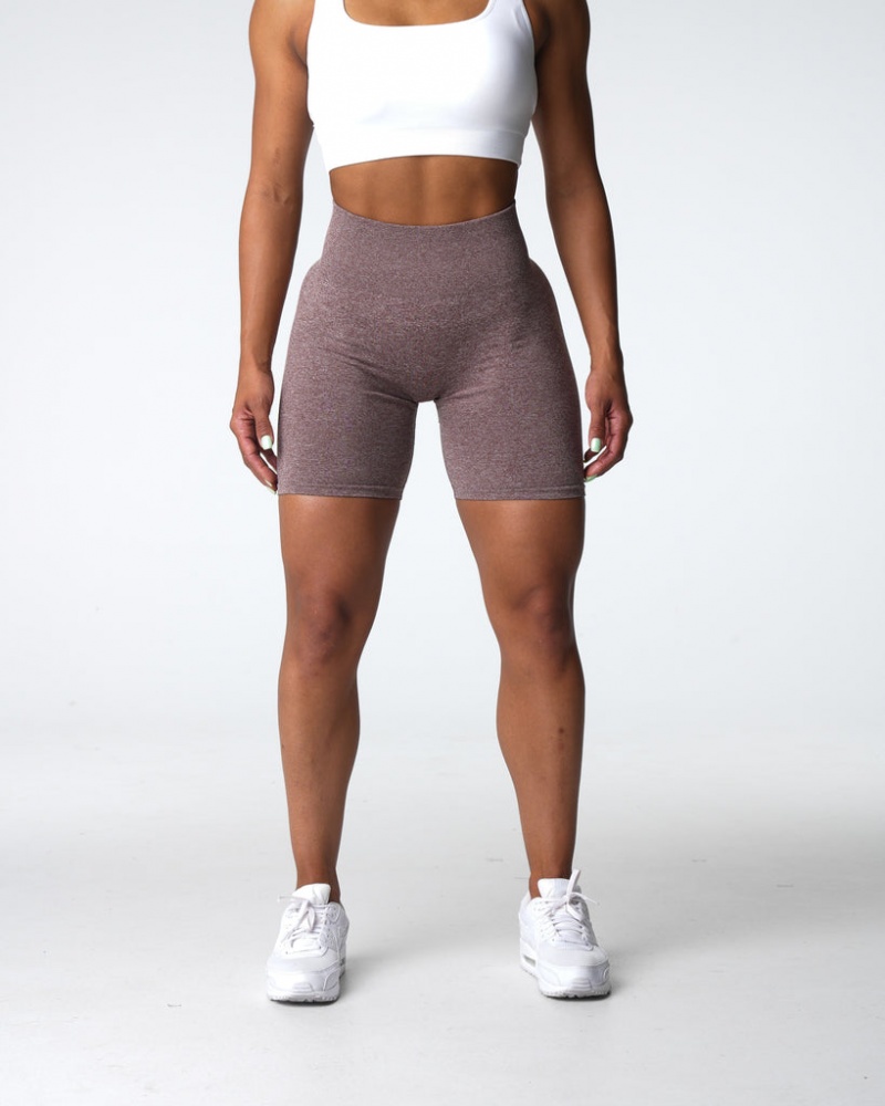 Women's NVGTN Scrunch Seamless Shorts Brown | RFMO-01587