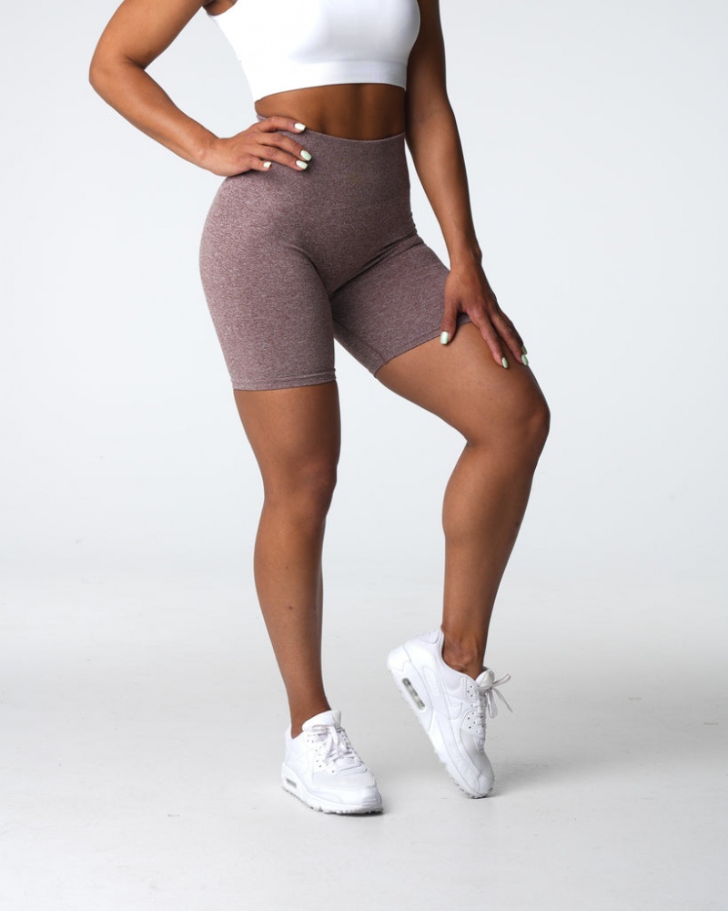 Women's NVGTN Scrunch Seamless Shorts Brown | RFMO-01587