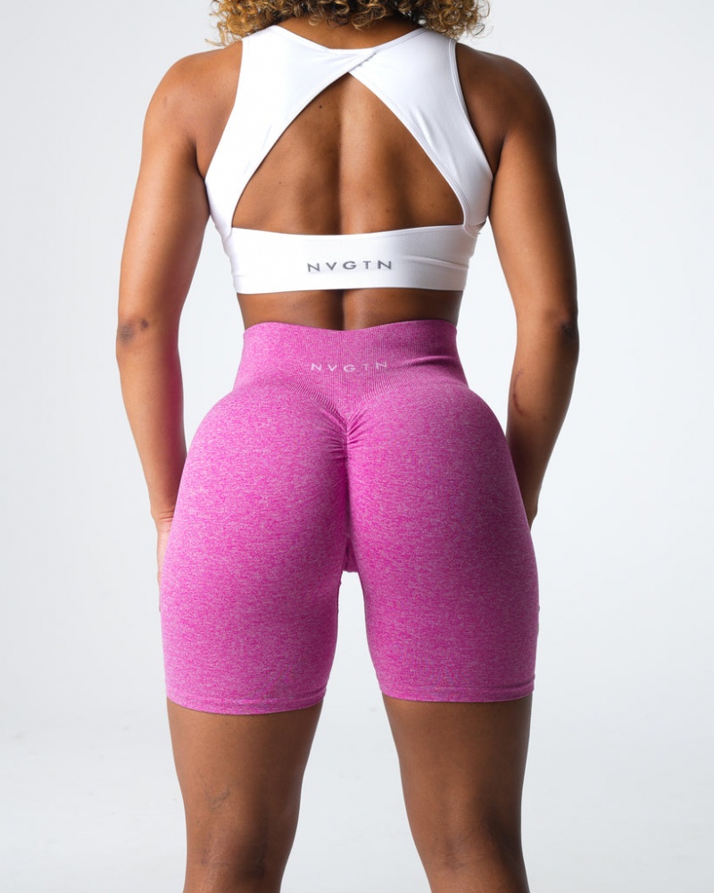 Women's NVGTN Scrunch Seamless Shorts Fuchsia | YEBC-60573