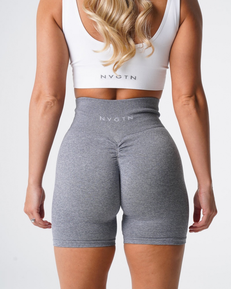 Women's NVGTN Scrunch Seamless Shorts Grey | UFKI-34895