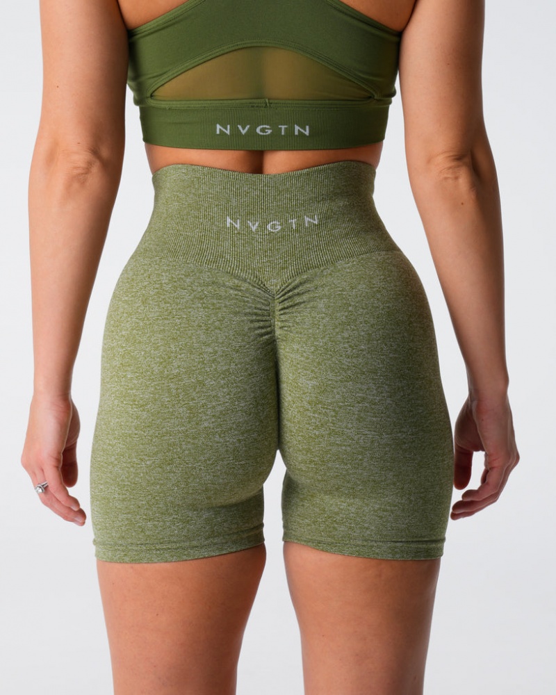 Women's NVGTN Scrunch Seamless Shorts Green | LWQU-65172