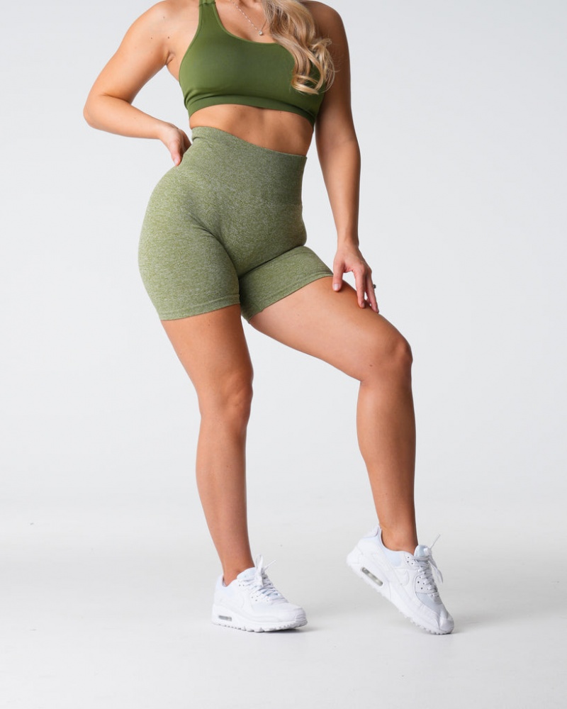 Women's NVGTN Scrunch Seamless Shorts Green | LWQU-65172