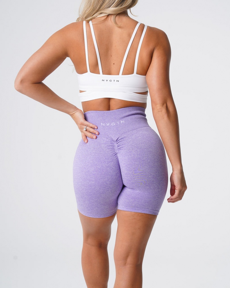 Women's NVGTN Scrunch Seamless Shorts Purple | ZTWX-05263