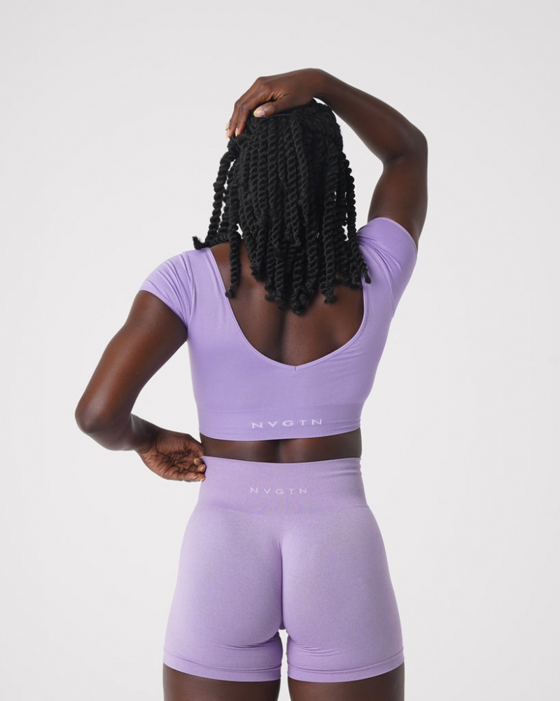 Women's NVGTN Serene Seamless Sports Bras Purple | TMXQ-13409