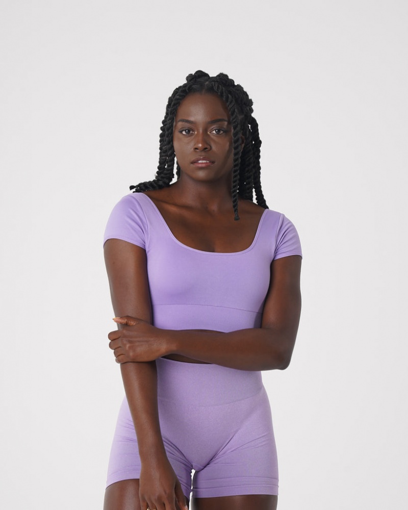 Women's NVGTN Serene Seamless Sports Bras Purple | TMXQ-13409