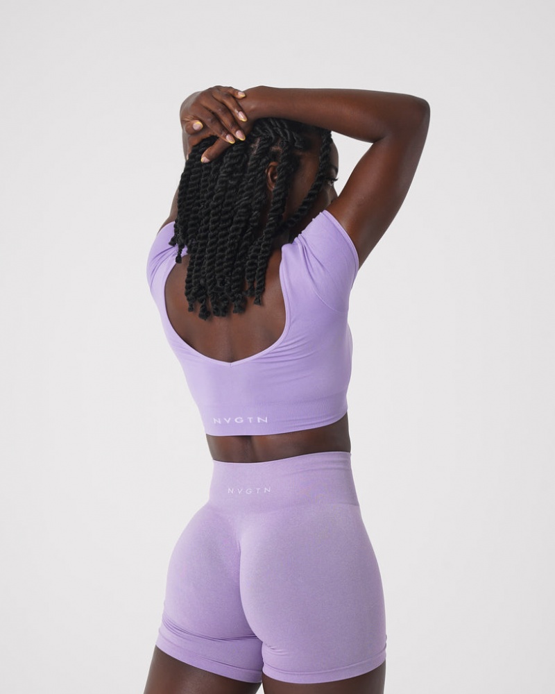 Women's NVGTN Serene Seamless Sports Bras Purple | TMXQ-13409