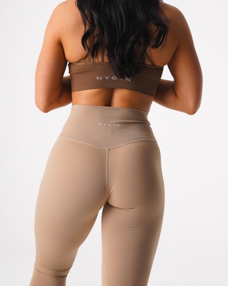 Women's NVGTN Signature 2.0 Leggings Apricot | NZLI-97540