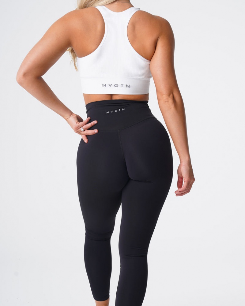 Women's NVGTN Signature 2.0 Leggings Black | TMBL-15834