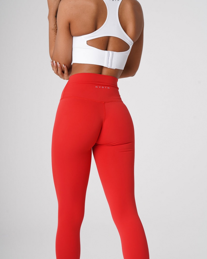 Women's NVGTN Signature 2.0 Leggings Deep Red | KSZB-17486