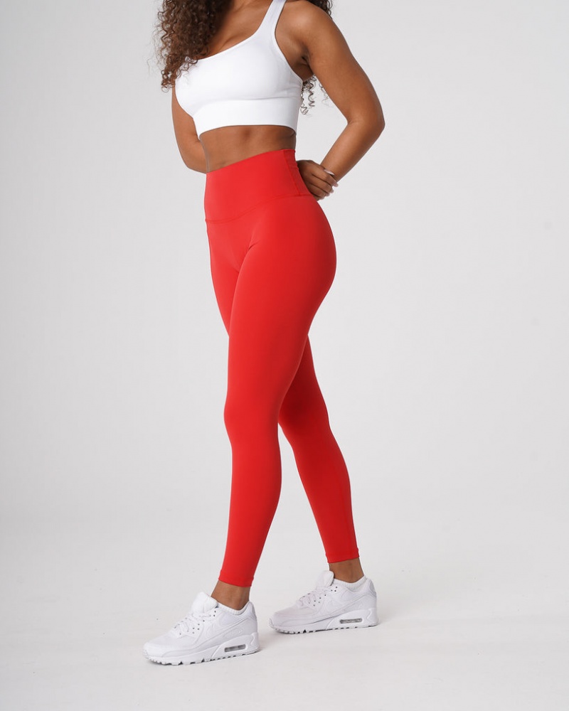 Women's NVGTN Signature 2.0 Leggings Deep Red | KSZB-17486