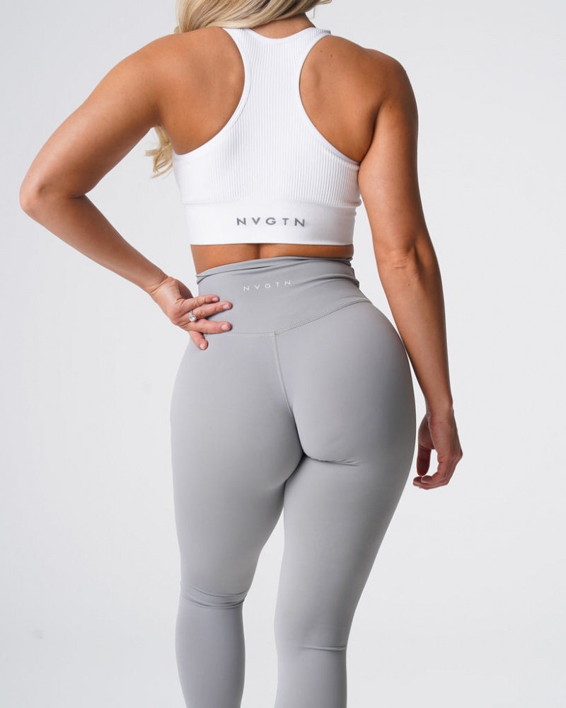 Women's NVGTN Signature 2.0 Leggings Grey | TVNI-02713