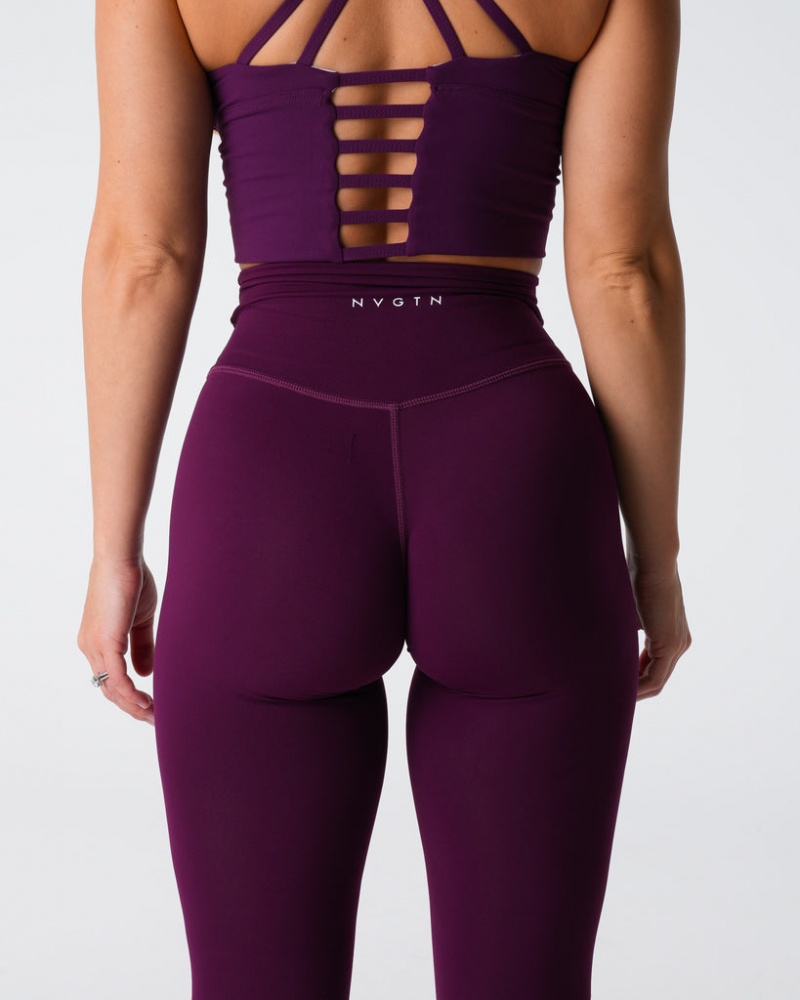 Women's NVGTN Signature 2.0 Leggings Purple | AYSV-74352